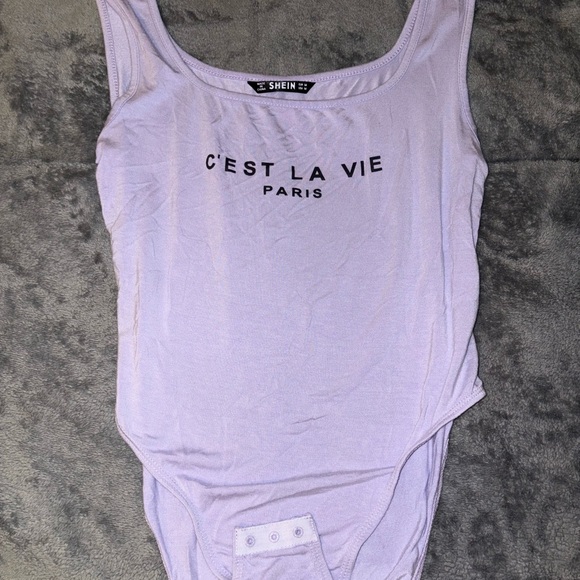 SHEIN Lavender Tank Bodysuit - C'est La Vie Paris - Picture 1 of 1